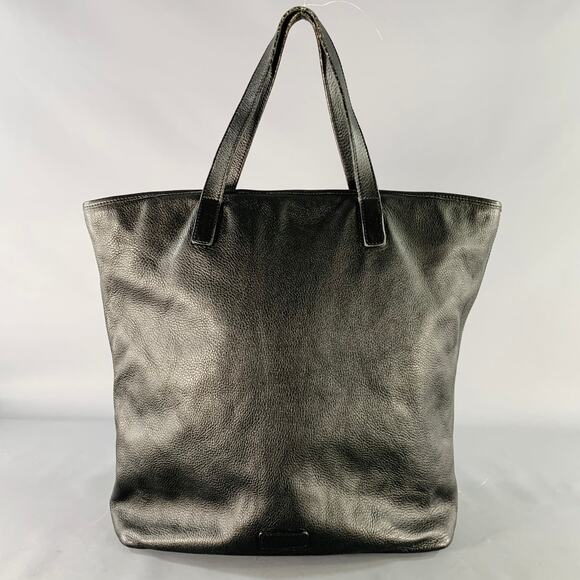 MAX MARA Black Leather Tote Top Handles Zip Handbag - Picture 1 of 9